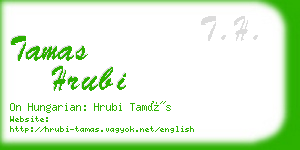 tamas hrubi business card